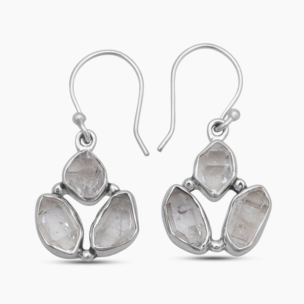 925 Sterling Silver Herkimer Quartz Earrings