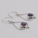 925 Silver Charoite Earring