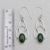 925 Silver Nephrite Jade Earring