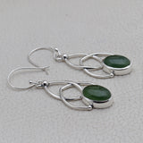 925 Silver Nephrite Jade Earring