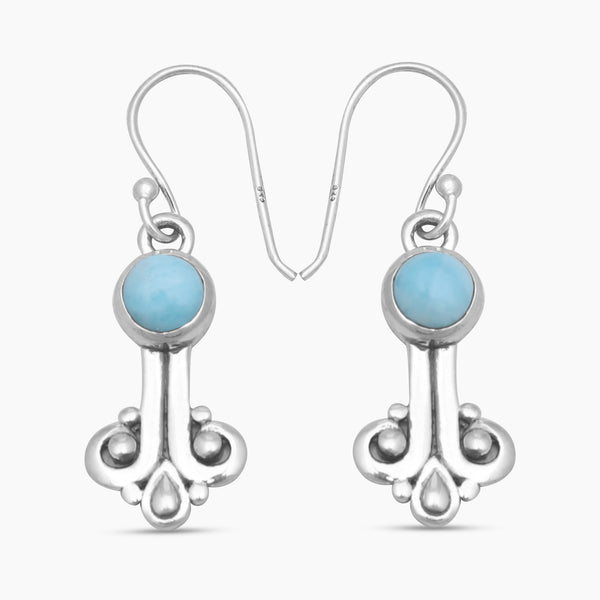 Larimar Silver Earrings