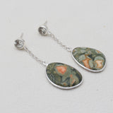 Rainforest Jasper Silver Dangle Earrings