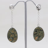 Rainforest Jasper Silver Dangle Earrings