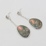 Rainforest Jasper Silver Dangle Earrings