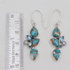 Turquoise Spiny Oyster Silver Earrings