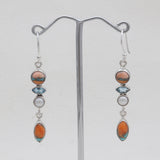 Turquoise Spiny Oyster Silver Earrings