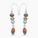 Turquoise Spiny Oyster Silver Earrings