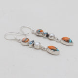 Turquoise Spiny Oyster Silver Earrings