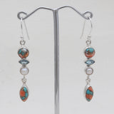 Turquoise Spiny Oyster Silver Earrings