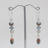 Turquoise Spiny Oyster Silver Earrings