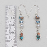 Turquoise Spiny Oyster Silver Earrings
