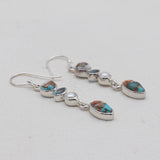 Turquoise Spiny Oyster Silver Earrings