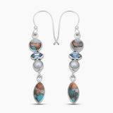 Turquoise Spiny Oyster Silver Earrings