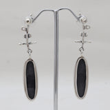 Black Onyx Silver Designer Earrings