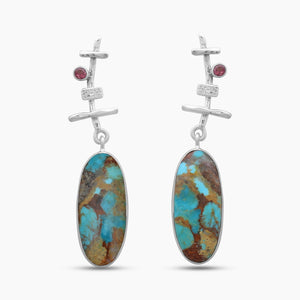 Boulder Turquoise Silver Earrings