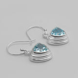 925 Silver Blue Topaz Earring