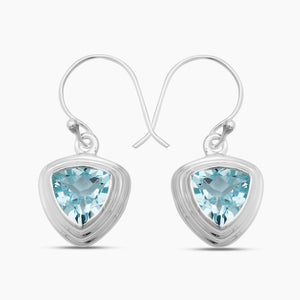925 Silver Blue Topaz Earrings
