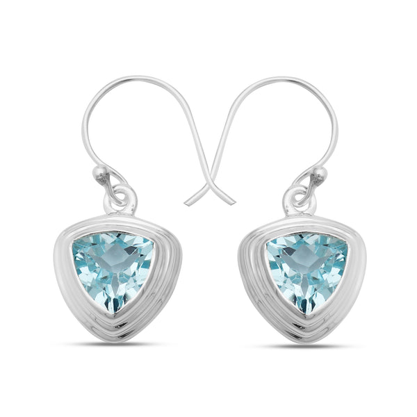 925 Silver Blue Topaz Earrings
