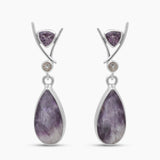 Amethyst Lace Silver Earrings