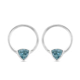 Blue Topaz Silver Earrings