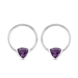 Blue Topaz & Amethyst Silver Earrings