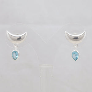Blue Topaz Silver Earrings