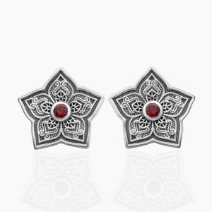 Garnet Silver Studs Studs Earrings