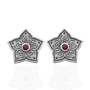 Garnet Silver Studs Studs Earrings