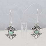 Green Opal Silver Earrings