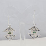 Green Opal Silver Earrings