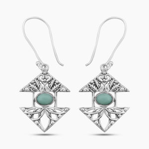 Green Opal Silver Earrings