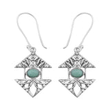 Green Opal Silver Earrings