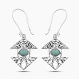 Green Opal Silver Earrings