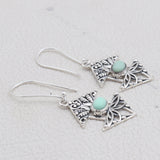 Green Opal Silver Earrings