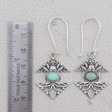 Green Opal Silver Earrings