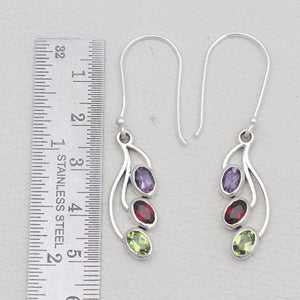925 Sterling Silver Multistone Earrings