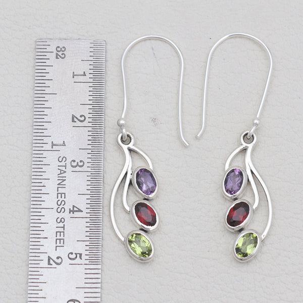 925 Sterling Silver Multistone Earrings
