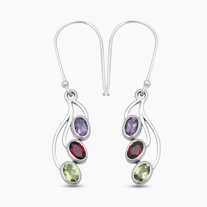 925 Sterling Silver Multistone Earrings