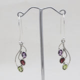 925 Sterling Silver Multistone Earrings