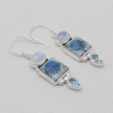 K2 Jasper & Rainbow Moonstone Silver Earrings