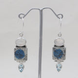 K2 Jasper & Rainbow Moonstone Silver Earrings