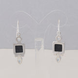 Black Onyx Silver Earrings