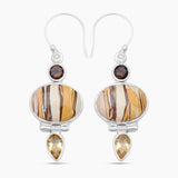 Brecciated Mookaite Silver Earrings
