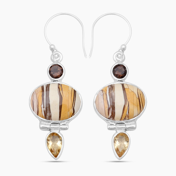 Brecciated Mookaite Silver Earrings