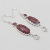Crazy Lace Agate Silver Designer Drop Earrings
