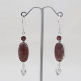 Crazy Lace Agate Silver Designer Drop Earrings