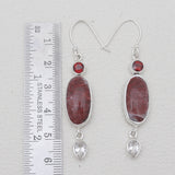 Crazy Lace Agate Silver Designer Drop Earrings