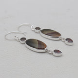 Crazy Lace Agate Silver Designer Drop Earrings