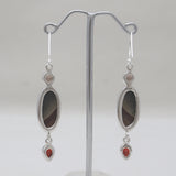Crazy Lace Agate Silver Designer Drop Earrings