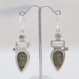 Rainforest Jasper With Multistone Silver Earrings